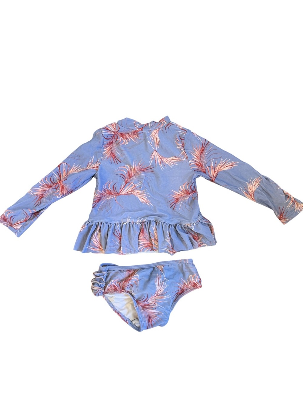 Jessica Simpson Baby Long Sleeve Ruffle Rash Guard Bikini Set - Picture 1 of 4